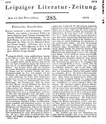 Leipziger Literaturzeitung Mittwoch 23. November 1814