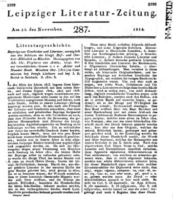 Leipziger Literaturzeitung Freitag 25. November 1814