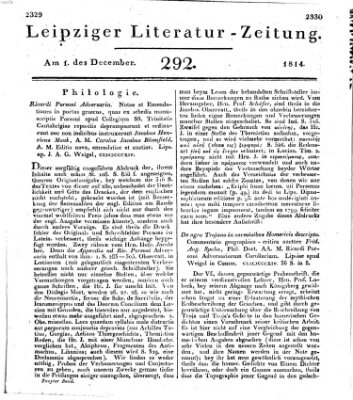 Leipziger Literaturzeitung Donnerstag 1. Dezember 1814