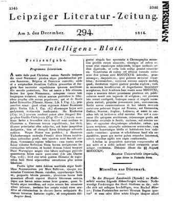 Leipziger Literaturzeitung Samstag 3. Dezember 1814