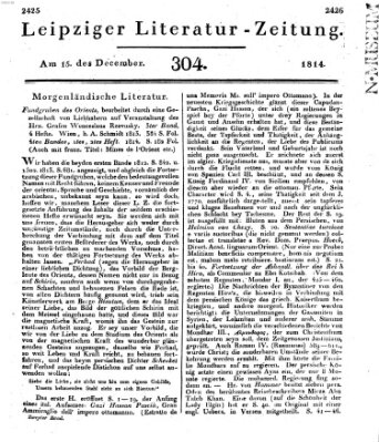 Leipziger Literaturzeitung Donnerstag 15. Dezember 1814