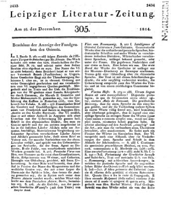 Leipziger Literaturzeitung Freitag 16. Dezember 1814