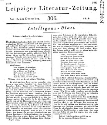 Leipziger Literaturzeitung Samstag 17. Dezember 1814