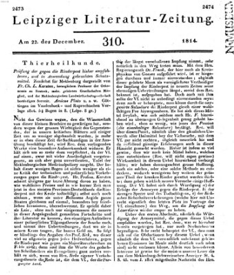 Leipziger Literaturzeitung Donnerstag 22. Dezember 1814