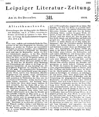 Leipziger Literaturzeitung Freitag 23. Dezember 1814