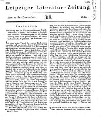 Leipziger Literaturzeitung Samstag 31. Dezember 1814