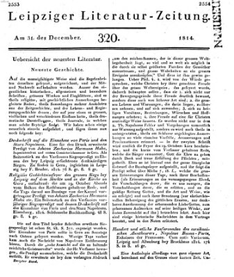 Leipziger Literaturzeitung Samstag 31. Dezember 1814