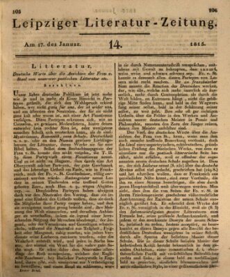 Leipziger Literaturzeitung Dienstag 17. Januar 1815