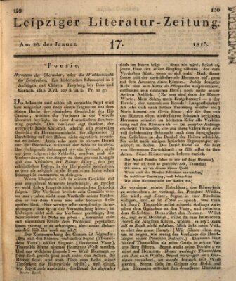 Leipziger Literaturzeitung Freitag 20. Januar 1815