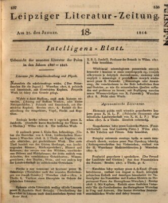 Leipziger Literaturzeitung Samstag 21. Januar 1815