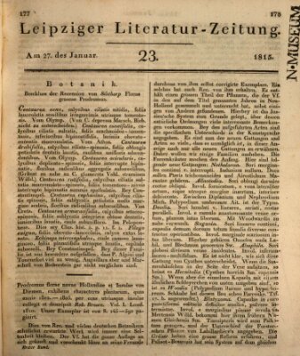 Leipziger Literaturzeitung Freitag 27. Januar 1815