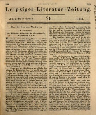 Leipziger Literaturzeitung Montag 6. Februar 1815