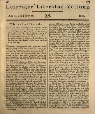 Leipziger Literaturzeitung Dienstag 14. Februar 1815