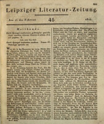 Leipziger Literaturzeitung Freitag 17. Februar 1815