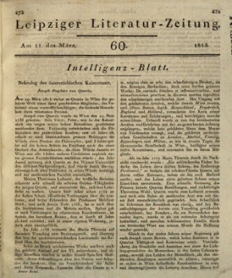 Leipziger Literaturzeitung Samstag 11. März 1815