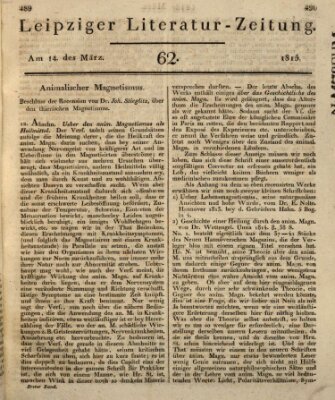 Leipziger Literaturzeitung Dienstag 14. März 1815