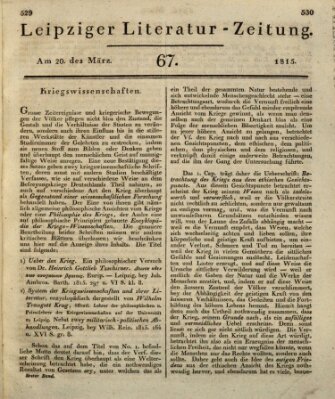 Leipziger Literaturzeitung Montag 20. März 1815