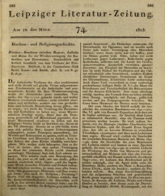 Leipziger Literaturzeitung Dienstag 28. März 1815