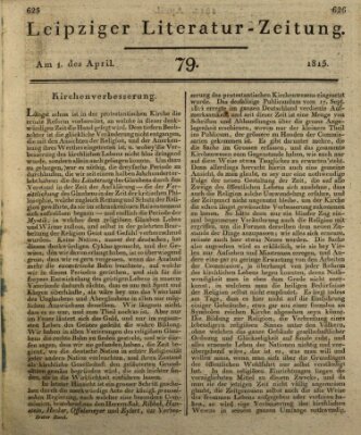 Leipziger Literaturzeitung Samstag 1. April 1815