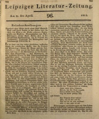 Leipziger Literaturzeitung Freitag 21. April 1815