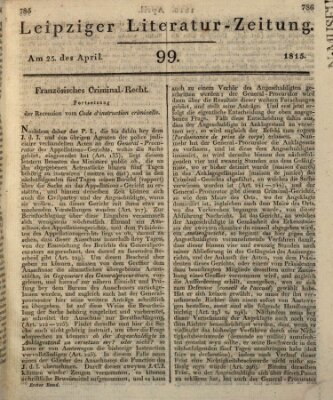 Leipziger Literaturzeitung Dienstag 25. April 1815