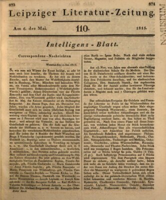 Leipziger Literaturzeitung Samstag 6. Mai 1815