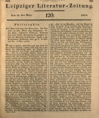 Leipziger Literaturzeitung Donnerstag 18. Mai 1815