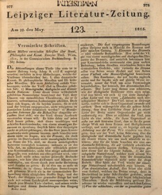 Leipziger Literaturzeitung Montag 22. Mai 1815