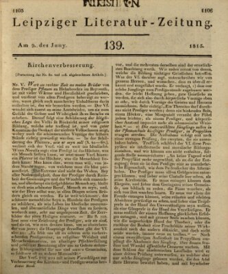 Leipziger Literaturzeitung Freitag 9. Juni 1815