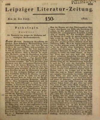 Leipziger Literaturzeitung Donnerstag 22. Juni 1815