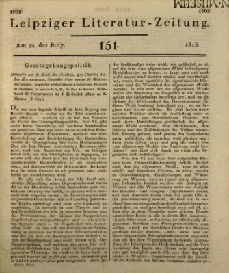 Leipziger Literaturzeitung Freitag 23. Juni 1815