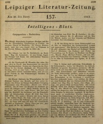 Leipziger Literaturzeitung Freitag 30. Juni 1815