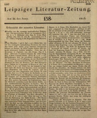 Leipziger Literaturzeitung Freitag 30. Juni 1815