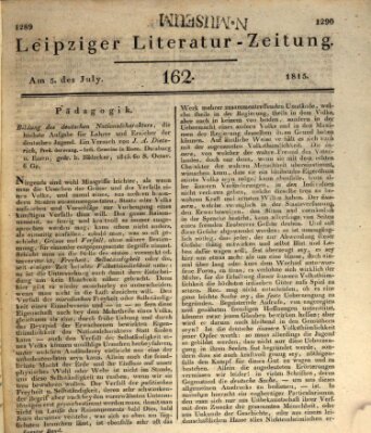 Leipziger Literaturzeitung Mittwoch 5. Juli 1815