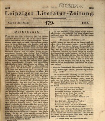 Leipziger Literaturzeitung Dienstag 25. Juli 1815