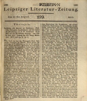 Leipziger Literaturzeitung Donnerstag 17. August 1815