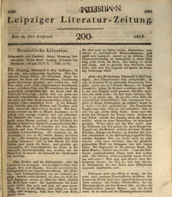 Leipziger Literaturzeitung Freitag 18. August 1815