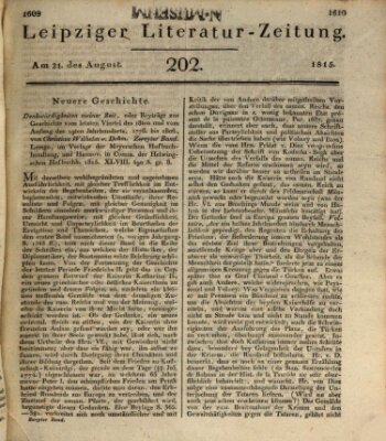 Leipziger Literaturzeitung Montag 21. August 1815