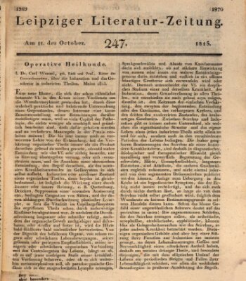 Leipziger Literaturzeitung Mittwoch 11. Oktober 1815