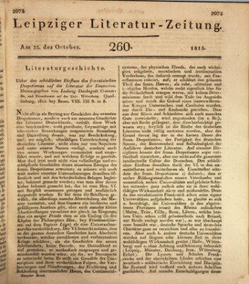 Leipziger Literaturzeitung Mittwoch 25. Oktober 1815