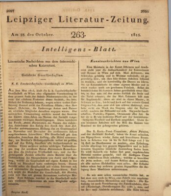 Leipziger Literaturzeitung Samstag 28. Oktober 1815