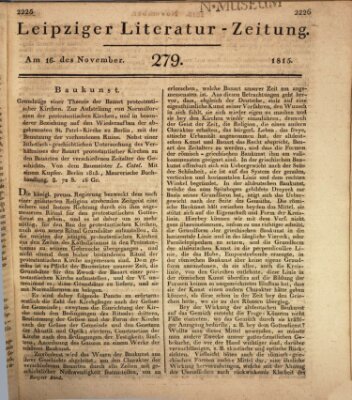 Leipziger Literaturzeitung Donnerstag 16. November 1815