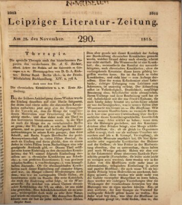 Leipziger Literaturzeitung Dienstag 28. November 1815