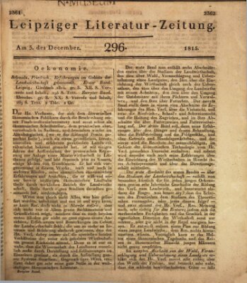 Leipziger Literaturzeitung Dienstag 5. Dezember 1815