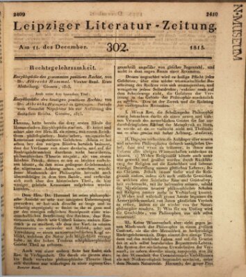 Leipziger Literaturzeitung Montag 11. Dezember 1815