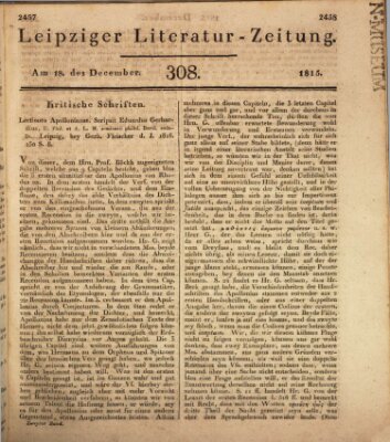 Leipziger Literaturzeitung Montag 18. Dezember 1815