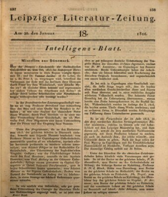 Leipziger Literaturzeitung Samstag 20. Januar 1816