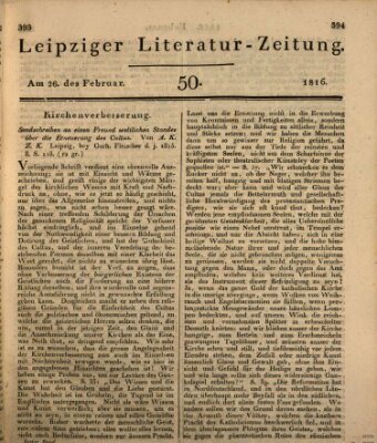 Leipziger Literaturzeitung Montag 26. Februar 1816