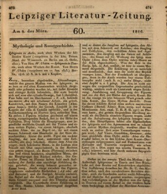 Leipziger Literaturzeitung Freitag 8. März 1816