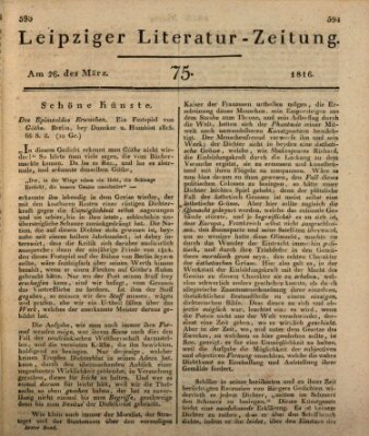 Leipziger Literaturzeitung Dienstag 26. März 1816